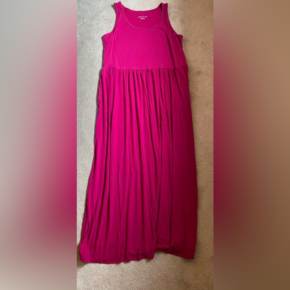 Ava & Viv pink maxi dress with pockets